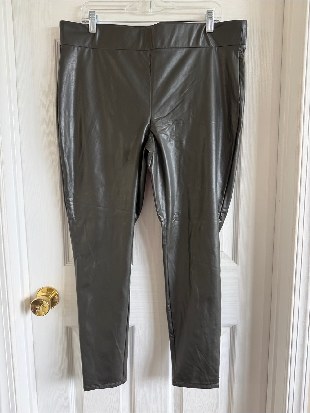 NWT LOFT Faux Leather Leggings in Olive Green